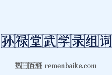 孙禄堂武学录组词是什么意思的图片